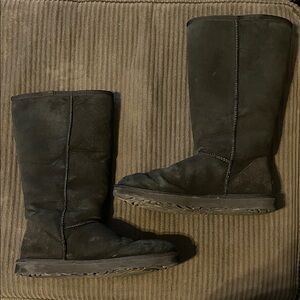 UGG Classic Talk Black Suede Boots